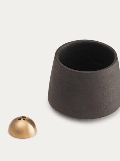 Black Mini Incense Pot - Black Matt Stoneware