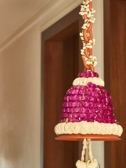 Purple Terracotta Floral Bell